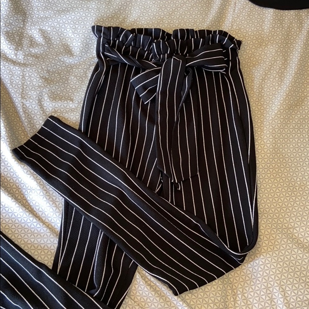 Women’s Striped Paper Bag Pants